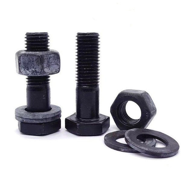 High strength structural bolts HSFG with nut and washers black oxide