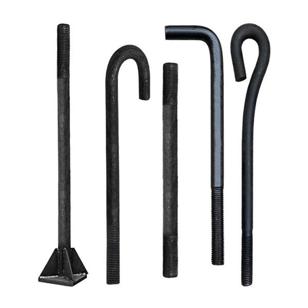 Welded plate foundation anchor bolts with base plate